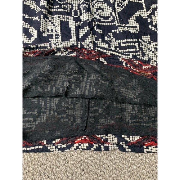 Anthropologie Floreat Womens Dress XS Black Geometric Beaded Fringe Abelia Boho - Picture 5 of 14